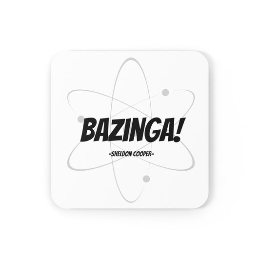 Big Bang Theory Inspired/Funny/Gift/Quote/Saying/Cork Back Coaster"Bazinga -Sheldon Cooper"