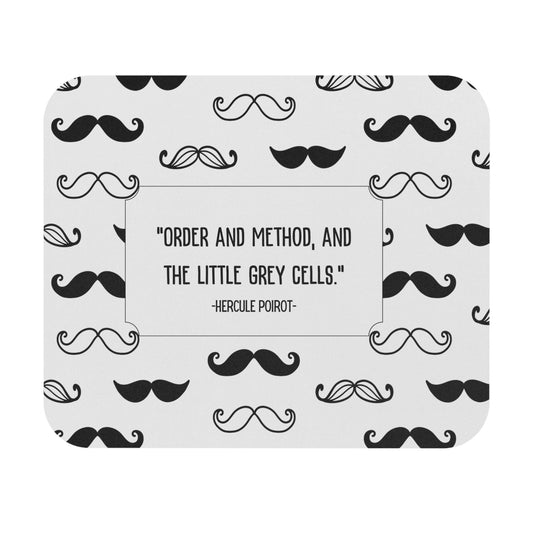 Hercule Poirto/Agatha Christie/Quote/Funny Mouse Pad (Rectangle)"Order and method, and the little grey cells.-Hercule Poirot-"